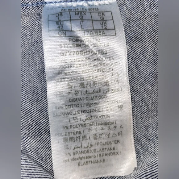 G by Guess - Blue Denim Button up Sleeveless Dress - (L) - Picture 4 of 4